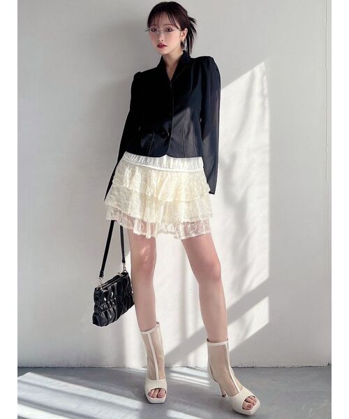 RESEXXY(リゼクシー)の「フリルミニスカート(スカート・レディース・チャコールグレー/アイボリー/ブラック・FREE)」の18枚目の写真