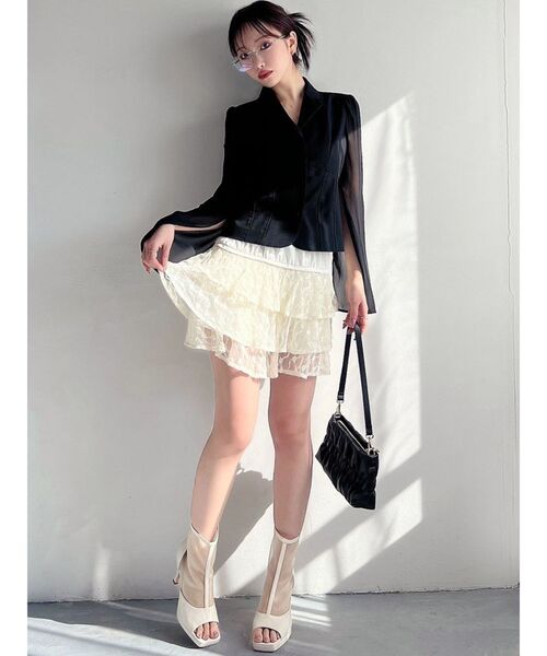 RESEXXY(リゼクシー)の「フリルミニスカート(スカート・レディース・チャコールグレー/アイボリー/ブラック・FREE)」の19枚目の写真