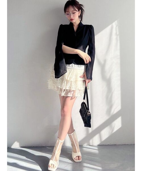 RESEXXY(リゼクシー)の「フリルミニスカート(スカート・レディース・チャコールグレー/アイボリー/ブラック・FREE)」の20枚目の写真