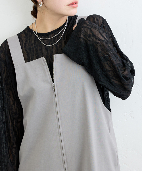 tシャツ ストレッチレースビッグプルオーバー レディース セール】ストレッチレースビッグプルオーバー（Tシャツ