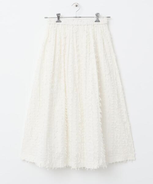かぐれ（カグレ）の「フリンジカットジャガードスカート（スカート・レディース・ブラック/オフホワイト・FREE）」の10枚目の写真