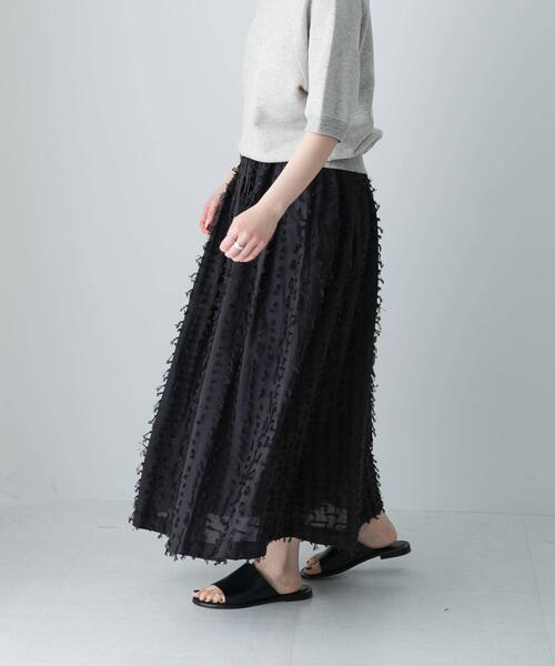 かぐれ（カグレ）の「フリンジカットジャガードスカート（スカート・レディース・ブラック/オフホワイト・FREE）」の16枚目の写真