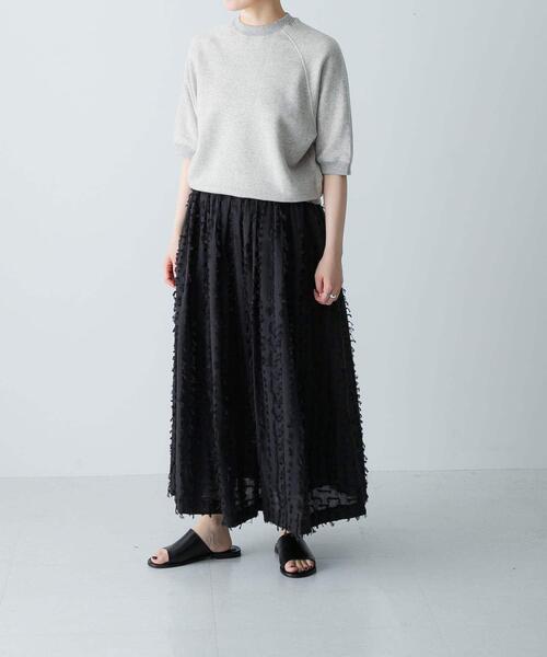 かぐれ（カグレ）の「フリンジカットジャガードスカート（スカート・レディース・ブラック/オフホワイト・FREE）」の18枚目の写真