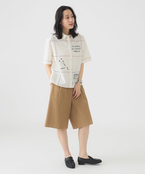 B:MING by BEAMS（ビーミングバイビームス）の「ブロック 刺繍 シャツ（シャツ/ブラウス・レディース・ホワイト系その他5/ブラック・ONE SIZE）」の6枚目の写真