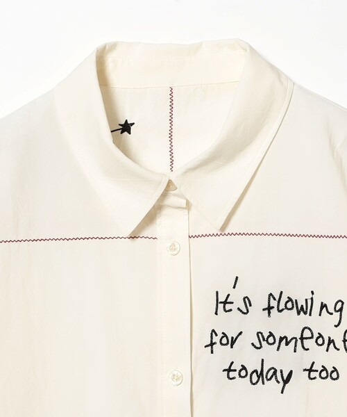 B:MING by BEAMS（ビーミングバイビームス）の「ブロック 刺繍 シャツ（シャツ/ブラウス・レディース・ホワイト系その他5/ブラック・ONE SIZE）」の12枚目の写真
