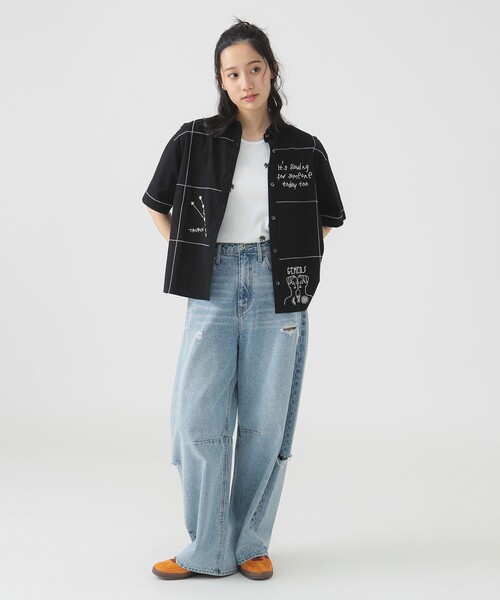 B:MING by BEAMS（ビーミングバイビームス）の「ブロック 刺繍 シャツ（シャツ/ブラウス・レディース・ホワイト系その他5/ブラック・ONE SIZE）」の18枚目の写真