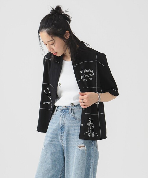 B:MING by BEAMS（ビーミングバイビームス）の「ブロック 刺繍 シャツ（シャツ/ブラウス・レディース・ホワイト系その他5/ブラック・ONE SIZE）」の22枚目の写真