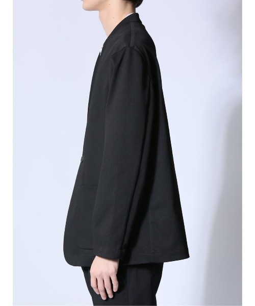 m.f.editorial（エムエフエディトリアル）の「【ストレッチ ウォッシャブル】m.f.エディトリアル メンズ circle motion JERSEY ノーカラージャケット(セットアップ可能)（カーディガン/ボレロ・メンズ・ブラック/グレー系その他2・MEDIUM/LARGE/X-LARGE）」の7枚目の写真