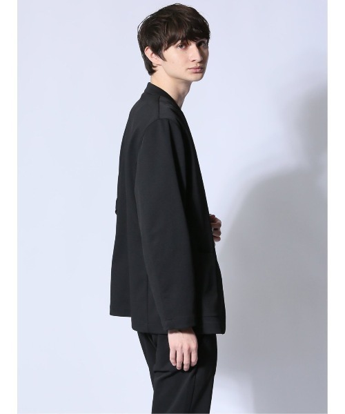 m.f.editorial（エムエフエディトリアル）の「【ストレッチ ウォッシャブル】m.f.エディトリアル メンズ circle motion JERSEY ノーカラージャケット(セットアップ可能)（カーディガン/ボレロ・メンズ・ブラック/グレー系その他2・MEDIUM/LARGE/X-LARGE）」の13枚目の写真
