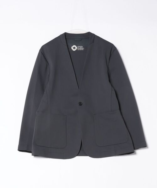 m.f.editorial（エムエフエディトリアル）の「【ストレッチ ウォッシャブル】m.f.エディトリアル メンズ circle motion JERSEY ノーカラージャケット(セットアップ可能)（カーディガン/ボレロ・メンズ・ブラック/グレー系その他2・MEDIUM/LARGE/X-LARGE）」の15枚目の写真