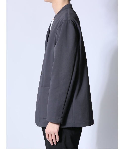 m.f.editorial（エムエフエディトリアル）の「【ストレッチ ウォッシャブル】m.f.エディトリアル メンズ circle motion JERSEY ノーカラージャケット(セットアップ可能)（カーディガン/ボレロ・メンズ・ブラック/グレー系その他2・MEDIUM/LARGE/X-LARGE）」の17枚目の写真