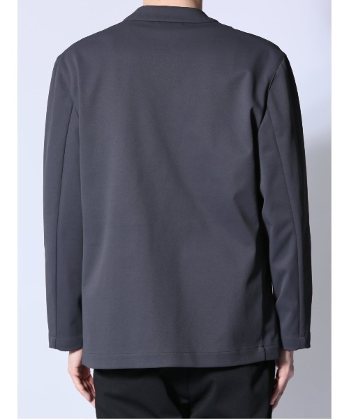 m.f.editorial（エムエフエディトリアル）の「【ストレッチ ウォッシャブル】m.f.エディトリアル メンズ circle motion JERSEY ノーカラージャケット(セットアップ可能)（カーディガン/ボレロ・メンズ・ブラック/グレー系その他2・MEDIUM/LARGE/X-LARGE）」の18枚目の写真