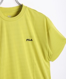 FILA ジャガードメッシュ ワンポイント 無地 半袖Tシャツ 接触冷感 UVカット 吸水速乾