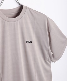 FILA ジャガードメッシュ ワンポイント 無地 半袖Tシャツ 接触冷感 UVカット 吸水速乾