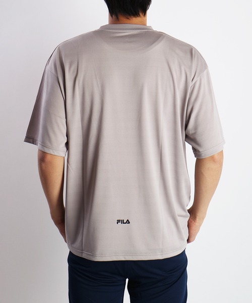 セール】FILA ジャガードメッシュ ワンポイント 無地 半袖T