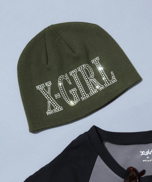 RHINESTONE ROMAN TYPE LOGO BEANIE（ニットキャップ/ビーニー