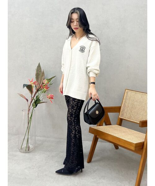 EVRIS（エヴリス）の「【ウエストゴム・2サイズ】レースフレアパンツ（その他パンツ・レディース・ブラック/ホワイト・SMALL/MEDIUM）」の6枚目の写真