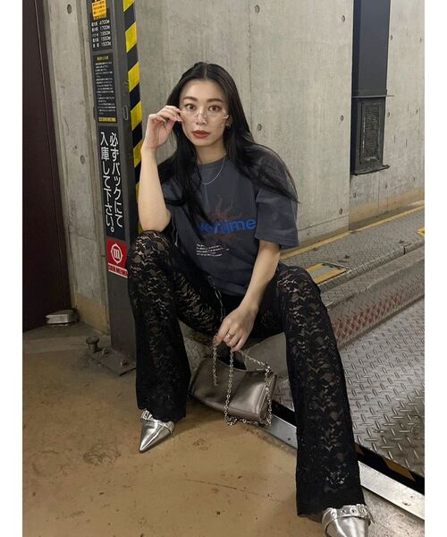 EVRIS（エヴリス）の「【ウエストゴム・2サイズ】レースフレアパンツ（その他パンツ・レディース・ブラック/ホワイト・SMALL/MEDIUM）」の8枚目の写真