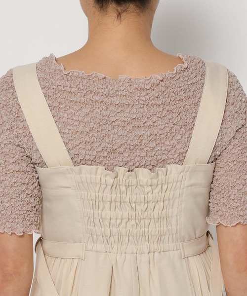 mysty woman（ミスティウーマン）の「サイドプリーツジャンスカ  328258（ジャンパースカート・レディース・アイボリー/チャコールグレー/ダークベージュ・FREE）」の19枚目の写真