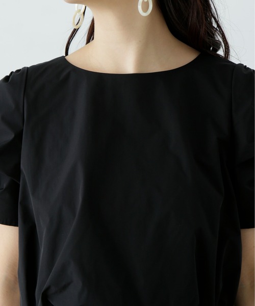N.(N. Natural Beauty Basic)(エヌエヌナチュラルビューティーベーシック)の「シャーリングスリーブブラウス×スカートセット(ワンピース・レディース・ブラック/ライトグリーン・SMALL/MEDIUM)」の10枚目の写真
