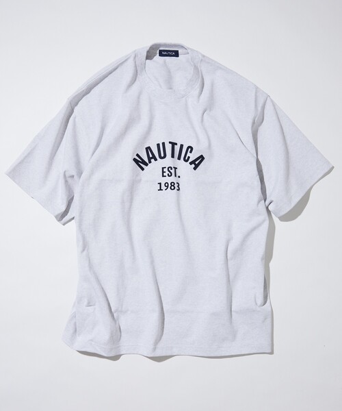 NAUTICA（ノーティカ）の「NAUTICA/ノーティカ Felt Patch Arch Logo S/S Tee/フェルトパッチ アーチロゴ ショートスリーブTシャツ（Tシャツ/カットソー・メンズ・ブラック/レッド/ライトグレー/ホワイト/ネイビー・X-LARGE/LARGE/MEDIUM/SMALL）」の3枚目の写真