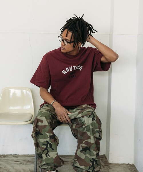 セール】NAUTICA/ノーティカ Felt Patch Arch Logo S/S Tee
