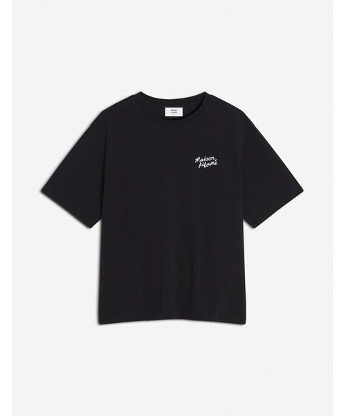 Maison Kitsune（メゾンキツネ）の「MAISON KITSUNE HANDWRITING EMBROIDERY OVERSIZE TEE（Tシャツ/カットソー・メンズ・ライトイエロー/ブルー系その他/グレー/ブラック×ホワイト/ホワイト×ブラック・XS/S/M/L/XL/XXS/XXL）」の2枚目の写真