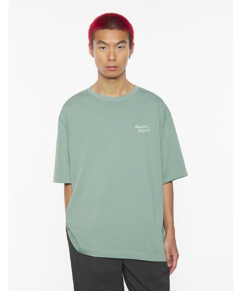 Maison Kitsune（メゾンキツネ）の「MAISON KITSUNE HANDWRITING EMBROIDERY OVERSIZE TEE（Tシャツ/カットソー・メンズ・ライトイエロー/ブルー系その他/グレー/ブラック×ホワイト/ホワイト×ブラック・XS/S/M/L/XL/XXS/XXL）」の13枚目の写真