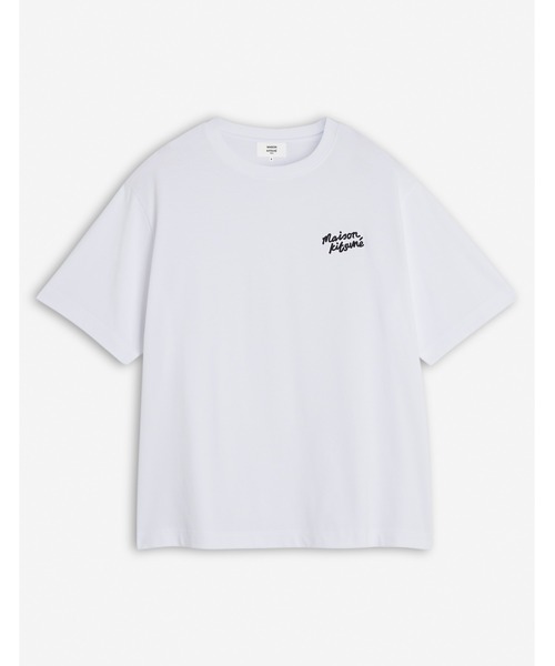 Maison Kitsune（メゾンキツネ）の「MAISON KITSUNE HANDWRITING EMBROIDERY OVERSIZE TEE（Tシャツ/カットソー・メンズ・ライトイエロー/ブルー系その他/グレー/ブラック×ホワイト/ホワイト×ブラック・XS/S/M/L/XL/XXS/XXL）」の16枚目の写真