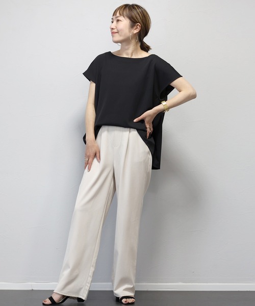 Aletta vita(アレッタビータ)の「カットジョーゼットサイドタックフレンチプルオーバー(Tシャツ/カットソー・レディース・ダークベージュ/ブラック/グレー・FREE)」の17枚目の写真