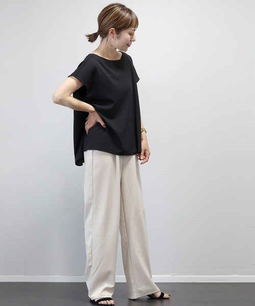 Aletta vita(アレッタビータ)の「カットジョーゼットサイドタックフレンチプルオーバー(Tシャツ/カットソー・レディース・ダークベージュ/ブラック/グレー・FREE)」の19枚目の写真
