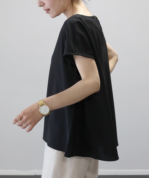 Aletta vita(アレッタビータ)の「カットジョーゼットサイドタックフレンチプルオーバー(Tシャツ/カットソー・レディース・ダークベージュ/ブラック/グレー・FREE)」の14枚目の写真