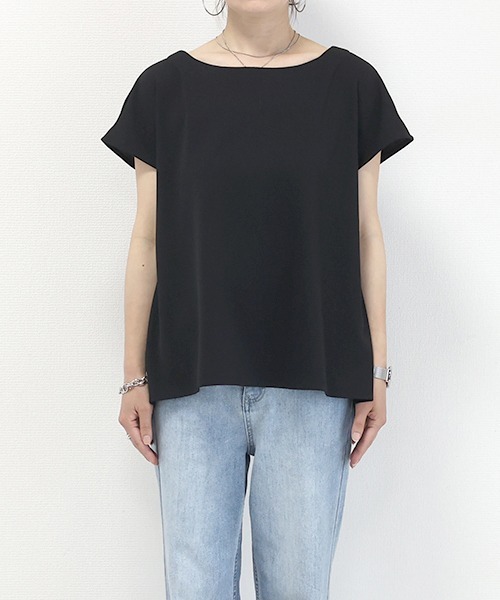 Aletta vita(アレッタビータ)の「カットジョーゼットサイドタックフレンチプルオーバー(Tシャツ/カットソー・レディース・ダークベージュ/ブラック/グレー・FREE)」の6枚目の写真