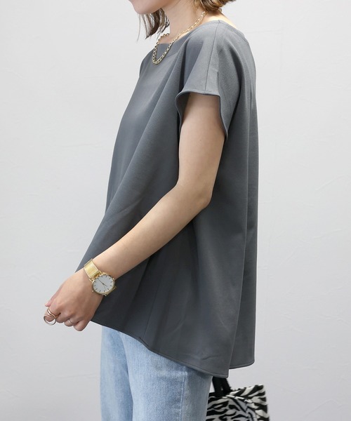 Aletta vita(アレッタビータ)の「カットジョーゼットサイドタックフレンチプルオーバー(Tシャツ/カットソー・レディース・ダークベージュ/ブラック/グレー・FREE)」の22枚目の写真