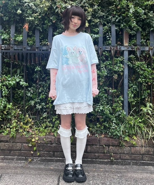 Candy Stripper（キャンディストリッパー）の「AFTER PARTY BIG Tシャツ（Tシャツ/カットソー・レディース・ライトブルー/オフホワイト/ホワイト系その他/ピンク・FREE）」の19枚目の写真