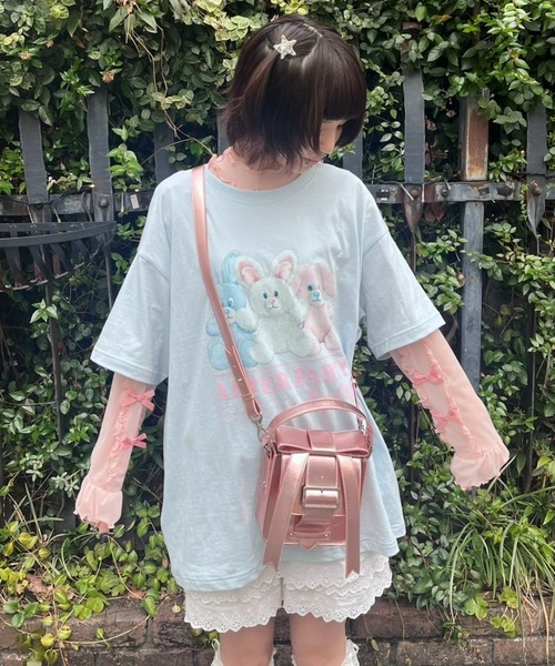 Candy Stripper（キャンディストリッパー）の「AFTER PARTY BIG Tシャツ（Tシャツ/カットソー・レディース・ライトブルー/オフホワイト/ホワイト系その他/ピンク・FREE）」の20枚目の写真