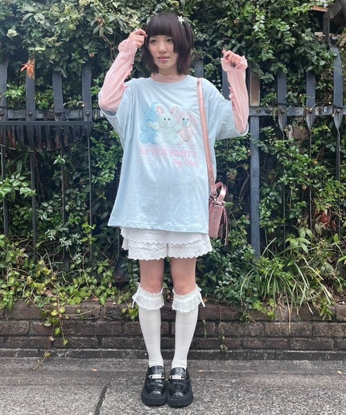 Candy Stripper（キャンディストリッパー）の「AFTER PARTY BIG Tシャツ（Tシャツ/カットソー・レディース・ライトブルー/オフホワイト/ホワイト系その他/ピンク・FREE）」の18枚目の写真