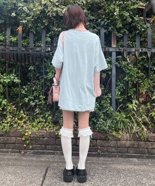 Candy Stripper（キャンディストリッパー）の「AFTER PARTY BIG Tシャツ（Tシャツ/カットソー・レディース・ライトブルー/オフホワイト/ホワイト系その他/ピンク・FREE）」の17枚目の写真