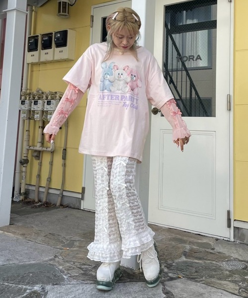 Candy Stripper（キャンディストリッパー）の「AFTER PARTY BIG Tシャツ（Tシャツ/カットソー・レディース・ライトブルー/オフホワイト/ホワイト系その他/ピンク・FREE）」の13枚目の写真