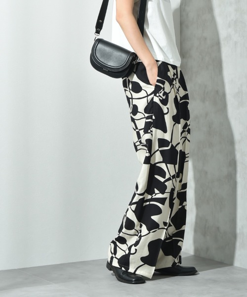 INTERPLANET（インタープラネット）の「麻調ツイルモノトーンプリントパンツ（その他パンツ・レディース・ベージュ/ブラック・FREE）」の14枚目の写真