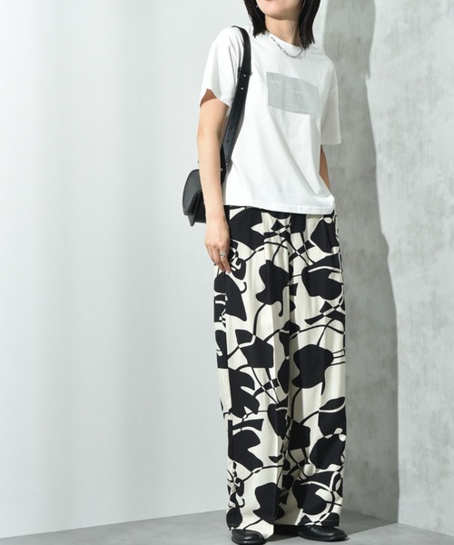 INTERPLANET（インタープラネット）の「麻調ツイルモノトーンプリントパンツ（その他パンツ・レディース・ベージュ/ブラック・FREE）」の15枚目の写真