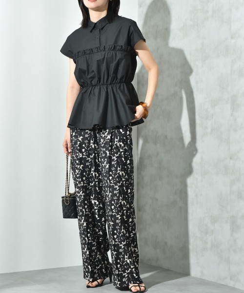 INTERPLANET（インタープラネット）の「麻調ツイルモノトーンプリントパンツ（その他パンツ・レディース・ベージュ/ブラック・FREE）」の21枚目の写真