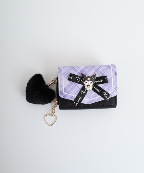 sanrio（サンリオ）の「ｻﾝﾘｵｷｬﾗｸﾀｰｽﾞ合皮Cﾘﾎﾞﾝﾌﾟﾚｰﾄﾐﾆ財布（財布・レディース・ホワイト/パープル/ベージュ/ブラック/ブルー・FREE）」の12枚目の写真