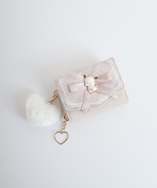 sanrio（サンリオ）の「ｻﾝﾘｵｷｬﾗｸﾀｰｽﾞ合皮Cﾘﾎﾞﾝﾌﾟﾚｰﾄﾐﾆ財布（財布・レディース・ホワイト/パープル/ベージュ/ブラック/ブルー・FREE）」の7枚目の写真