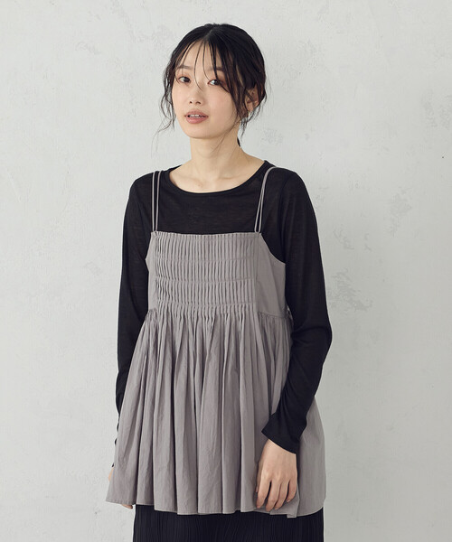 COMME CA ISM(コムサイズム)の「インドコットン キャミビスチェブラウス(シャツ/ブラウス・レディース・ブラック/グレー/ホワイト・FREE)」の3枚目の写真