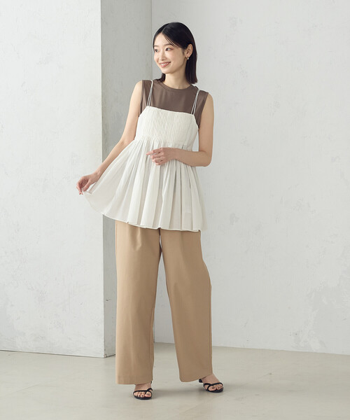COMME CA ISM(コムサイズム)の「インドコットン キャミビスチェブラウス(シャツ/ブラウス・レディース・ブラック/グレー/ホワイト・FREE)」の4枚目の写真
