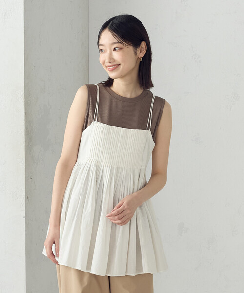 COMME CA ISM(コムサイズム)の「インドコットン キャミビスチェブラウス(シャツ/ブラウス・レディース・ブラック/グレー/ホワイト・FREE)」の6枚目の写真