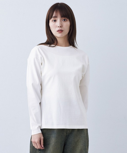 MEDE19F(メデジュウキュウ)の「BRAND NEW MIX STYLE ウエストシェイプロングTシャツ(Tシャツ/カットソー・レディース・ライトブルー/ブラック/ホワイト・M/L/LL/3L)」の1枚目の写真
