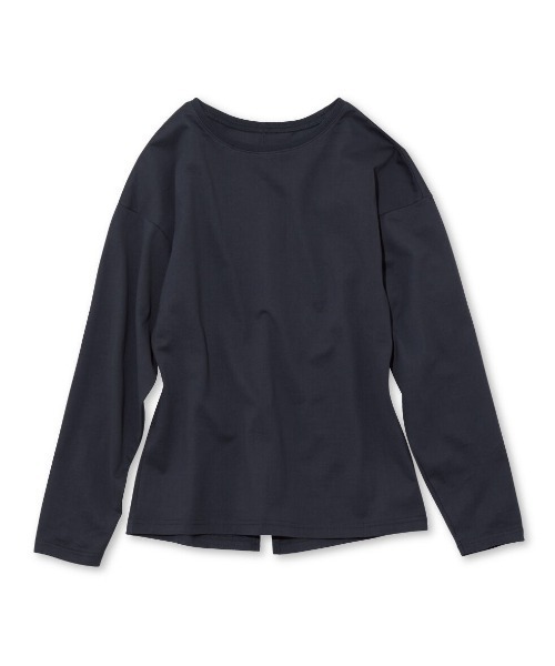 MEDE19F(メデジュウキュウ)の「BRAND NEW MIX STYLE ウエストシェイプロングTシャツ(Tシャツ/カットソー・レディース・ライトブルー/ブラック/ホワイト・M/L/LL/3L)」の2枚目の写真