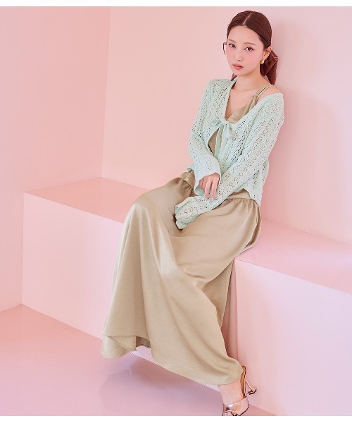 PEACH JOHN（ピーチジョン）の「かぎ針風ニットカーデ（カーディガン/ボレロ・レディース・ミント/ピンク/アイボリー・ONE SIZE）」の8枚目の写真